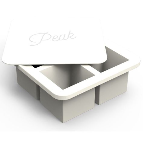 Cubetera de 4 Hielos de Silicona Con Tapa Color Blanco, Extra Large Ice.-0