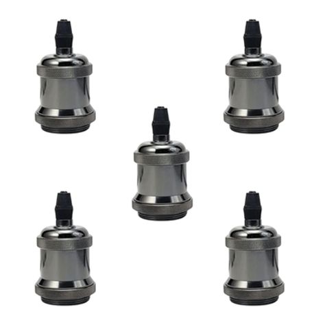 Pack 5 Soquetes E-27 Retro Plateado Vintage-0