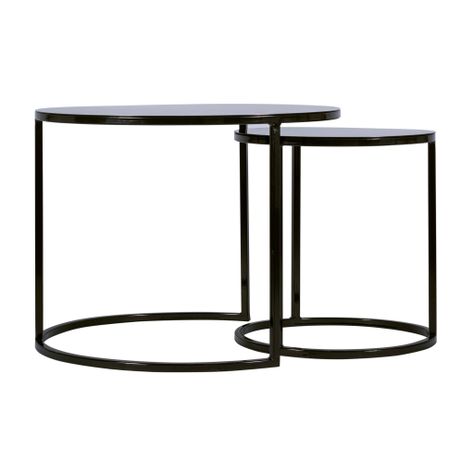 Mesa de centro circular nido|Metal Black-3
