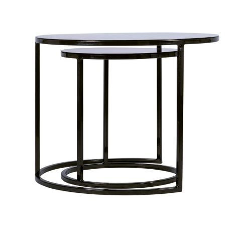 Mesa de centro circular nido|Metal Black-2