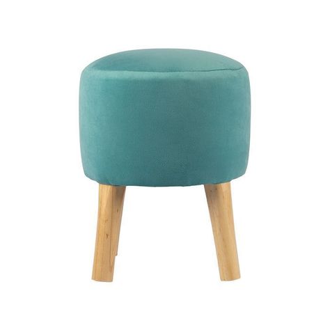 Pouf Bird Turquesa Felpa 35x35x45 cm Máxima Design-0