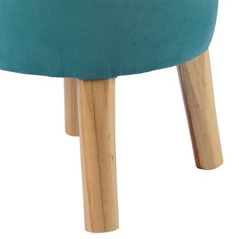 Pouf Bird Turquesa Felpa 35x35x45 cm Máxima Design-4