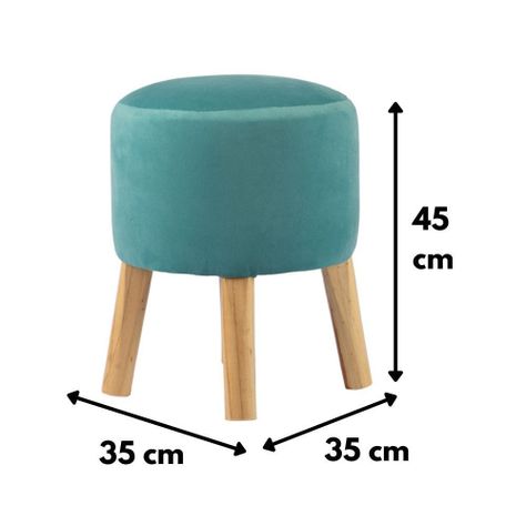 Pouf Bird Turquesa Felpa 35x35x45 cm Máxima Design-2