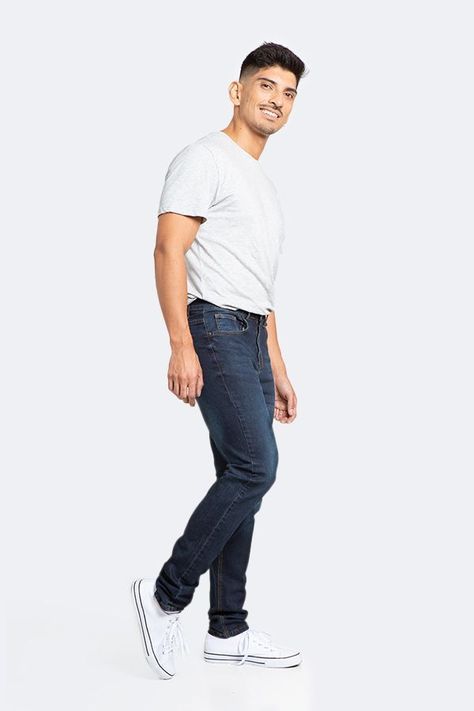 Jeans Hombre Slim Azul Focalizado Medio-4