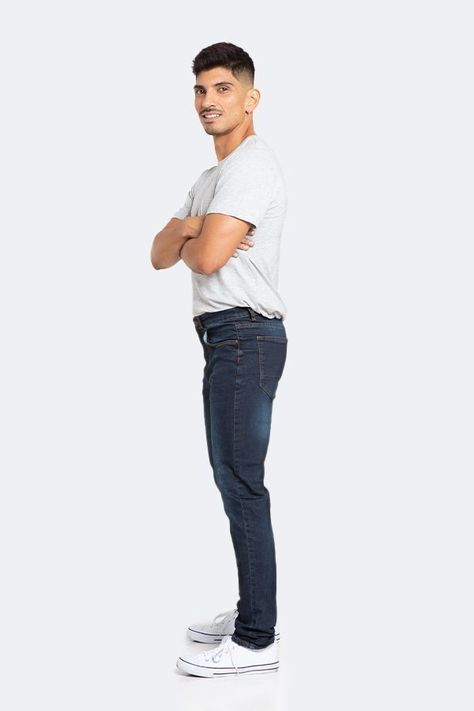 Jeans Hombre Slim Azul Focalizado Medio-2
