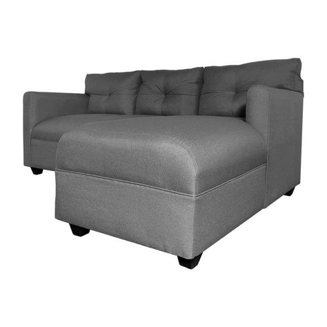 Seccional Mateo Chenille Gris Pata Plastica-2