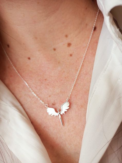 Colgante Alas Angel Plata 925 Paz Amor Chapado Oro Blanco-1