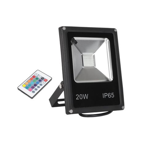 Foco Proyector de Área LED 20W RGB Con Control Remoto-2