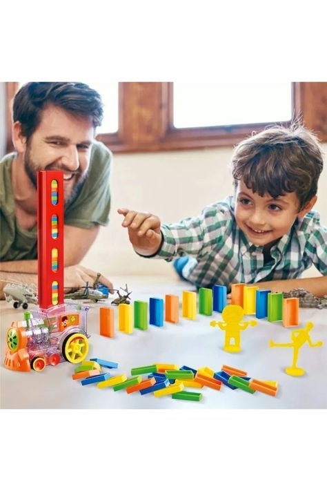 Tren Dominó Para Niños, Juego De Bloques De Construcción-6