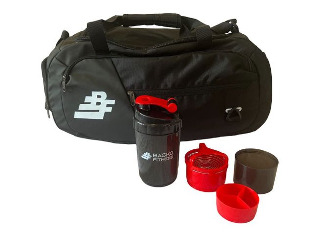 Bolso Deportivo Pack Shaker Mezclador Rojo-0