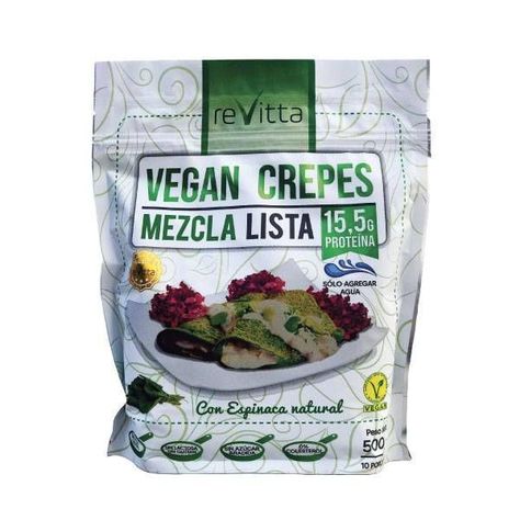 Crepes vegano proteico Mezcla Lista espinaca 500g-0