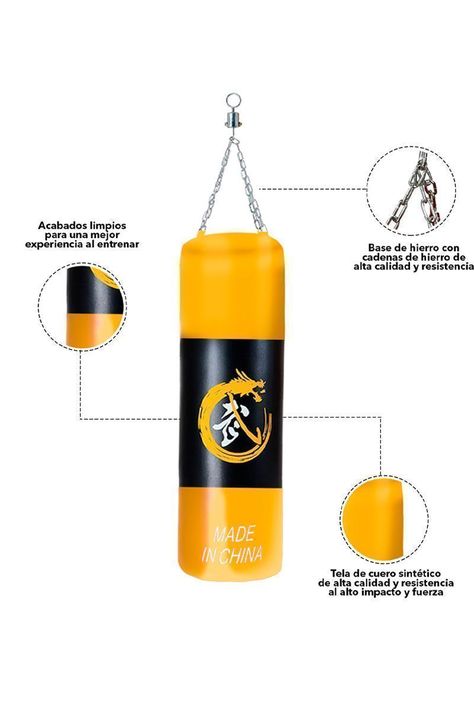 Saco Boxeo Punching Ball 120 cm Amarillo-3