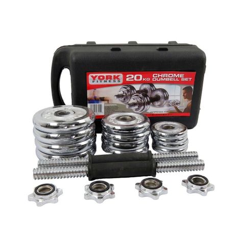 Mancuernas Cromadas York Maletín Set 20 KG-0