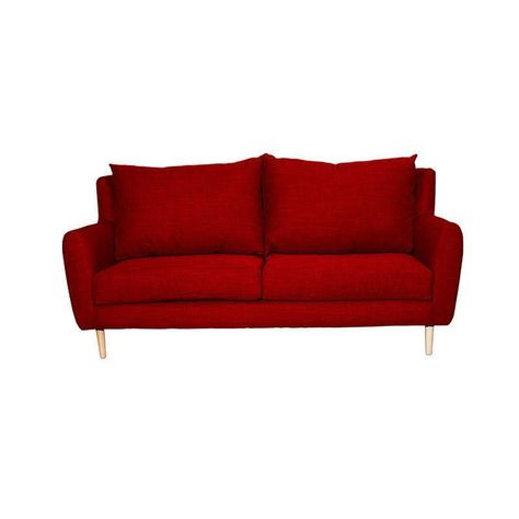 Sofá Lenora Chenille Tipo Lino Rojo 2C-0