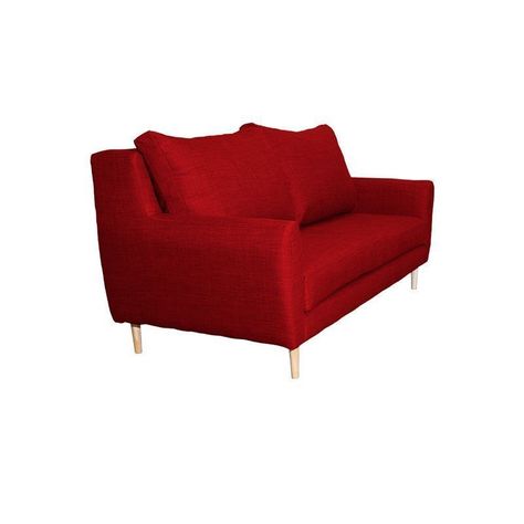Sofá Lenora Chenille Tipo Lino Rojo 2C-1