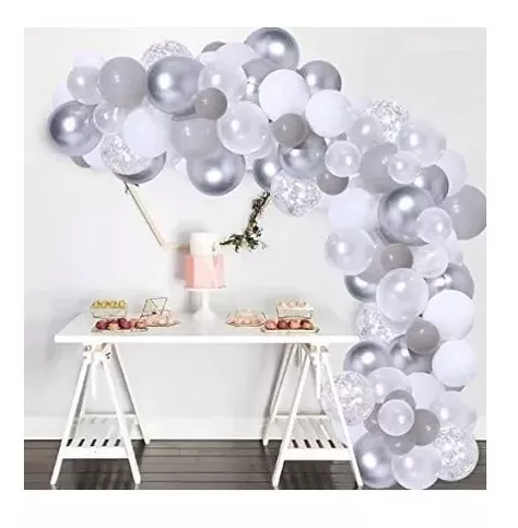 Pack Globos Cumpleaños Globos Cumpleaños + Cortina Metalica Gris 100939 y 101070-2