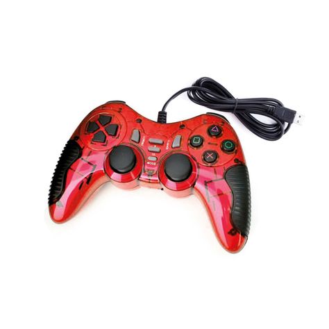 Joystick Control Gamer D-Shock USB Para PC Rojo-0