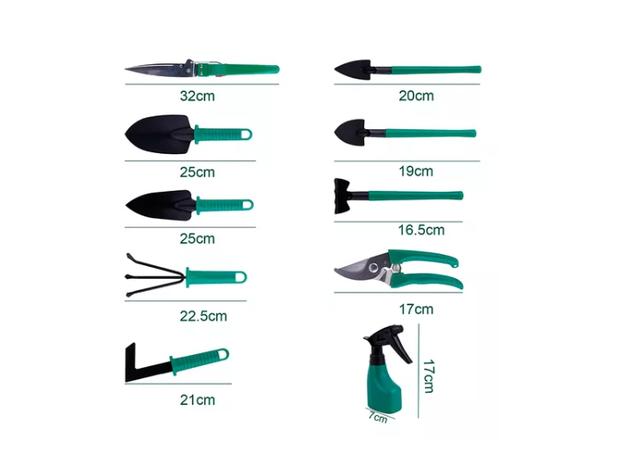 Kit Herramientas Jardinería Acero Rastrillo Tijera-1