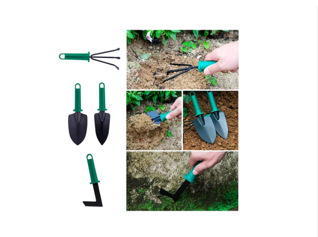 Kit Herramientas Jardinería Acero Rastrillo Tijera-2