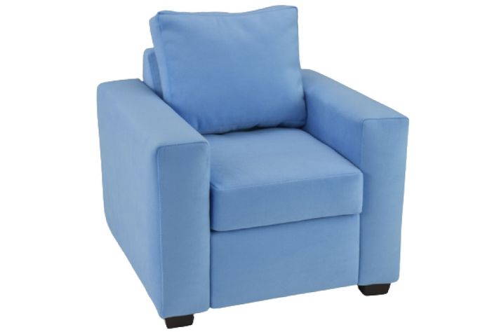 Sofá 1 Cuerpo Felpa Azul Ligero-1
