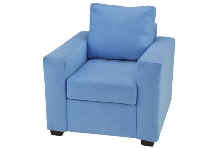 Sofá 1 Cuerpo Felpa Azul Ligero-2