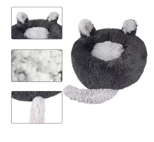 Cama De Mascota Perro Gato Tipo Donut Con Cola-3