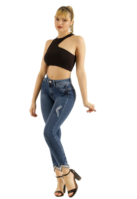 Jeans One World Jessy Strass Mujer -1