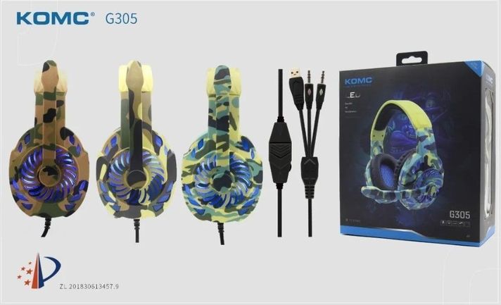 Audifonos Gamer KOMC Led Militar-3