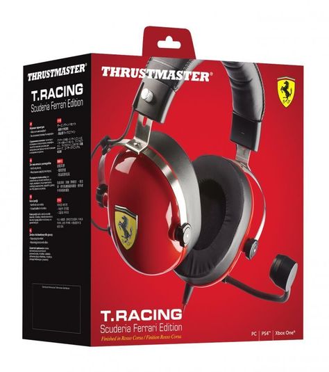 Audífonos Gamer Thrustmaster T.Racing Scuderia Ferrari Edition, Audio DTS y Micrófono Unidireccional-4