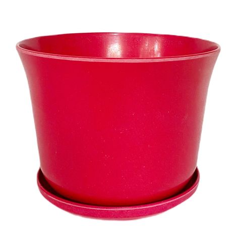 MACETA BIODEGRADABLE CURVO ROJO C/PLATO 16,5X13-0