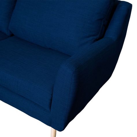 Sofá Lenora Chenille Tipo Lino Azul 2C-2