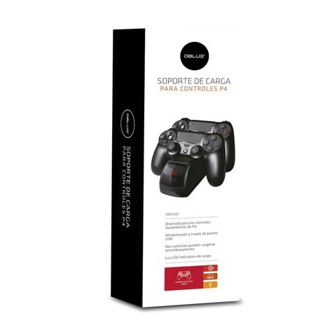 Soporte Cargador Doble de Controles PS4 USB Dblue-3
