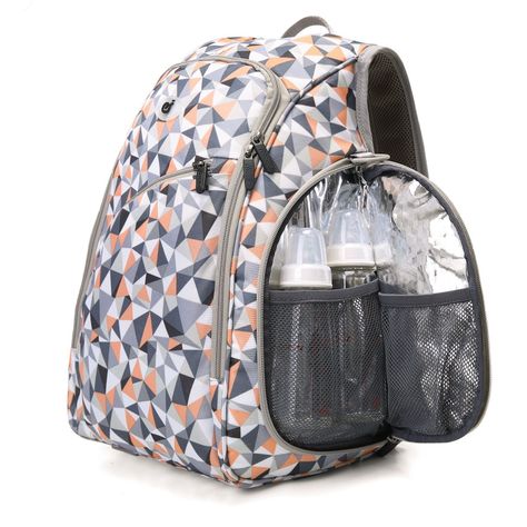 Mochila para pañales 360 apertura completa naranja-3