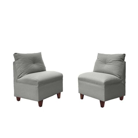 Par Butacas Mateo Chenille Gris Pata Madera 1C-0