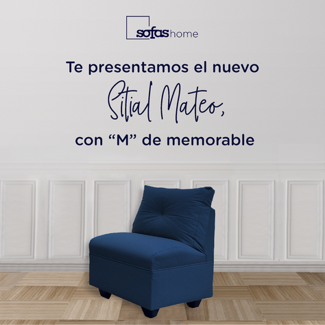 Butaca Mateo Chenille Azul Pata Plastica 1C-1
