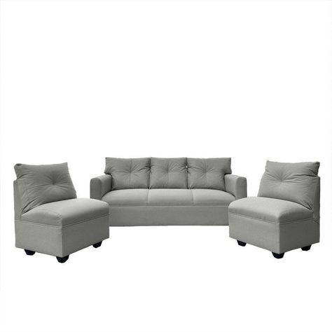 Juego Living Mateo Chenille Gris Pata Plastica 3C.1C.1C-0