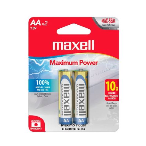 Pilas Maxell Alkalinas Aa X2 1.5v - Malik Computacion-0