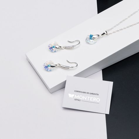 Conjunto Romance Cristales Genuinos Aurora Boreal-1