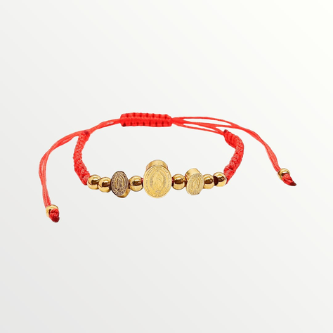 Pulsera Ajustable Medalla Virgen Guadalupe enchapado Oro 18kl Amor-0