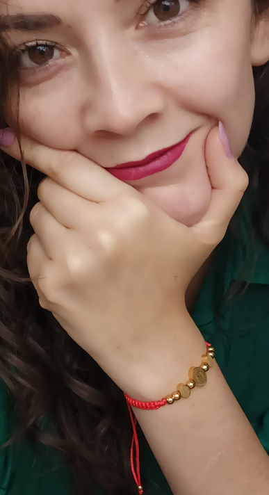 Pulsera Ajustable Medalla Virgen Guadalupe enchapado Oro 18kl Amor-5