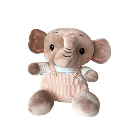 Peluche De Elefante Suave Y Divertido Beige-0