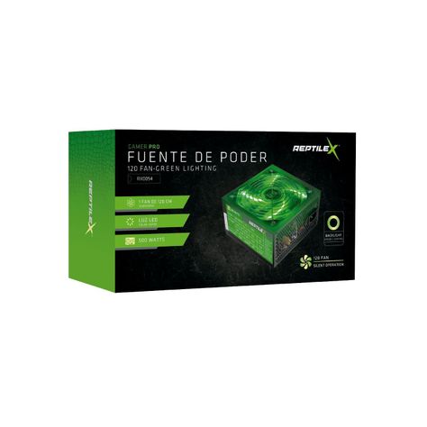Fuente de Poder Gamer Luz Verde 220V 500W Reptilex-1