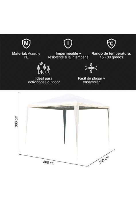 Toldo 300x300 cm Blanco-2