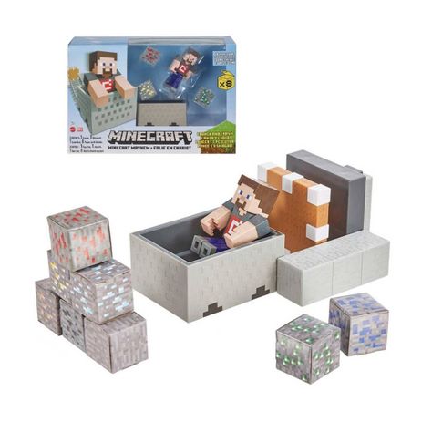 Minecraft Vanilla Core Figura De 8 Cm Con Dinámica De Coche De Crafting Mattel-0
