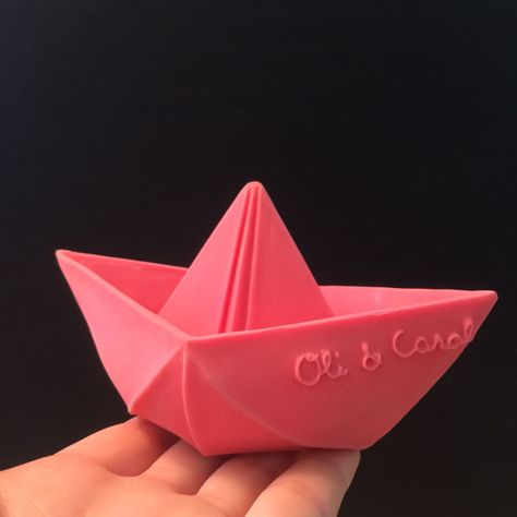 Juguete Mordedor Bote Origami ROSADO-3