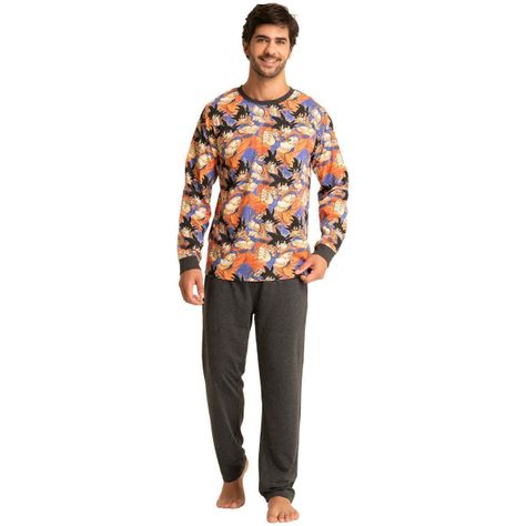 Pijama Algodón Hombre Invierno Dragon Ball Z Goku C1 Top-0