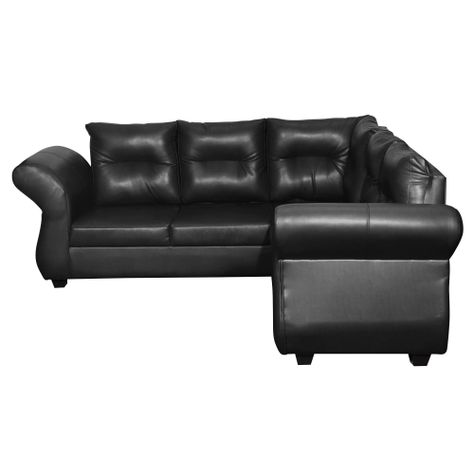 Sofa Seccional 3-2 Emma PU Negro-1