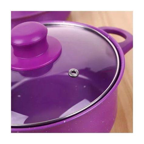 Bateria De Cocina 14 Piezas Morado Antihaderente -2