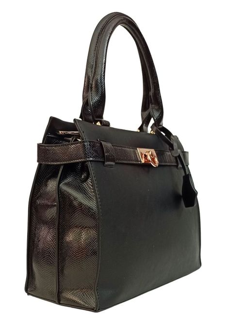 Cartera textura lisa negra-1