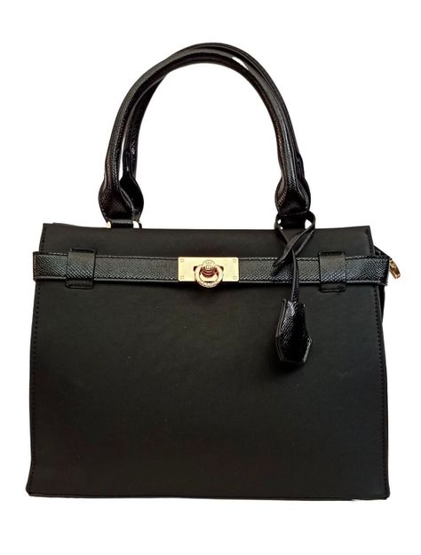 Cartera textura lisa negra-0